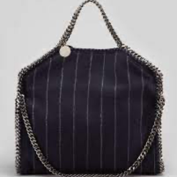 Stella McCartney Falabella Pinstripe Fold-Over Tote - Picture 13 of 14